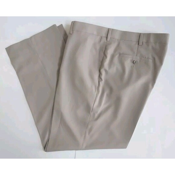 Other - Mens Tan PGA Tour Tan Quick Dry Flat Front Stretch Straight Leg Pants Size 40x30